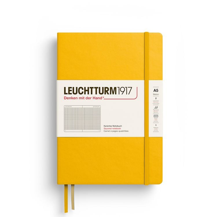 Produktbild: Notizbuch Medium (A5), Hardcover, 251 nummerierte Seiten, Sunflower, kariert