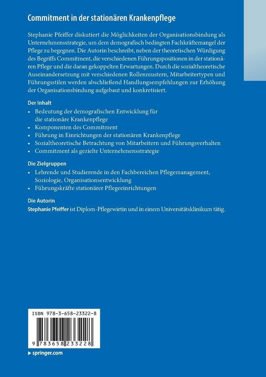 Produktbild: Commitment in der station&auml;ren Krankenpflege