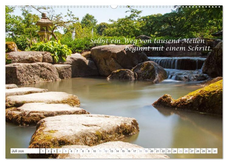 Produktbild: Stille. Japanische Gartenkunst und Weisheiten (hochwertiger Premium Wandkalender 2026 DIN A2 quer), Kunstdruck in Hochglanz