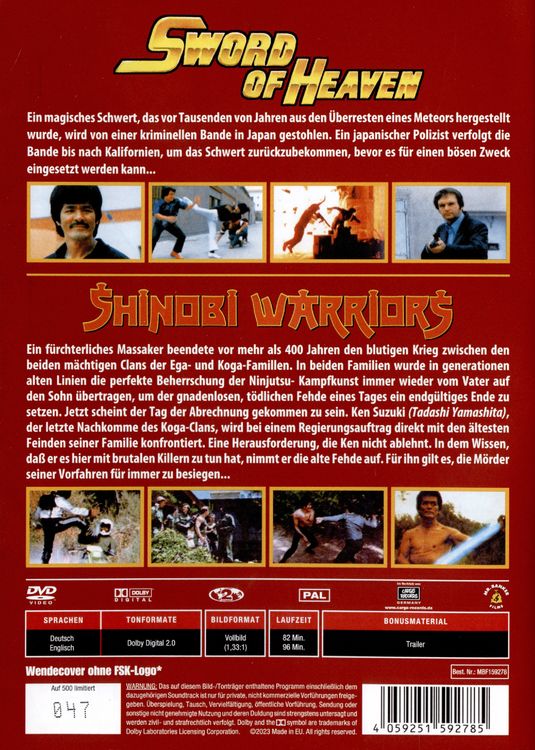 Produktbild: Shinobi Warriors & Sword of Heaven - Limited Edition auf 500 St&uuml;ck