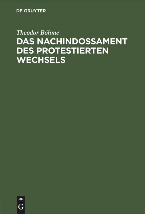 Produktbild: Das Nachindossament des protestierten Wechsels