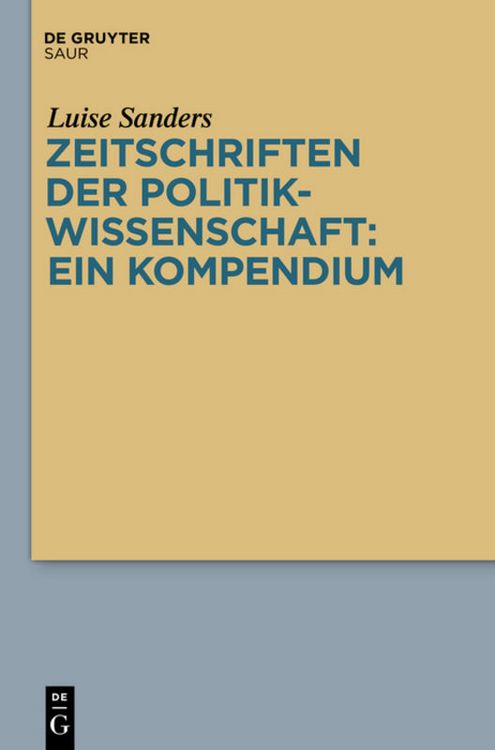 Produktbild: Zeitschriften der Politikwissenschaft: ein Kompendium