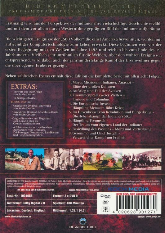 Produktbild: 500 Nations - Die Geschichte der Indianer - Limitierte Sammleredition [2 DVDs] (+ Bonus-DVD)