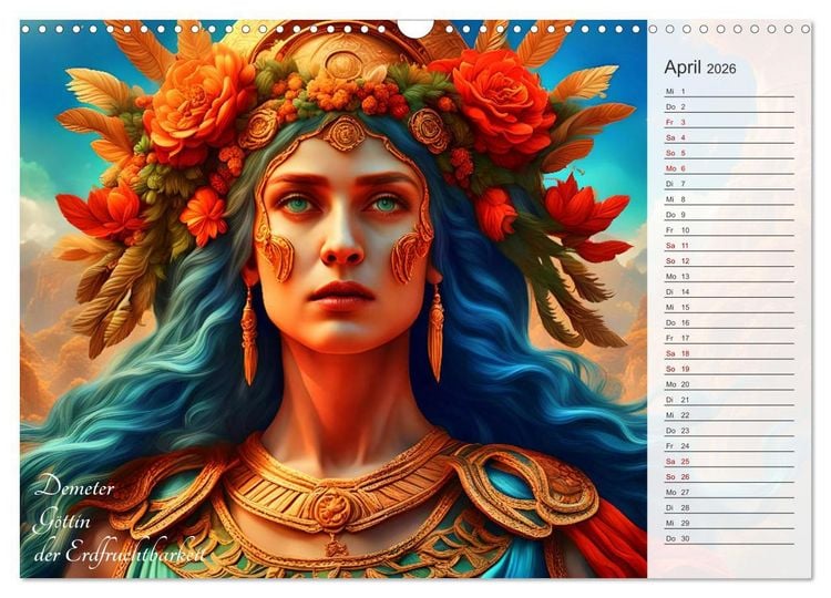 Produktbild: Die Unsterblichen - Griechische KI-G&ouml;ttinnen und KI-G&ouml;tter (Wandkalender 2026 DIN A3 quer), CALVENDO Monatskalender