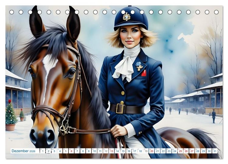 Produktbild: K&ouml;niginnen der Reitkunst (Tischkalender 2026 DIN A5 quer), CALVENDO Monatskalender