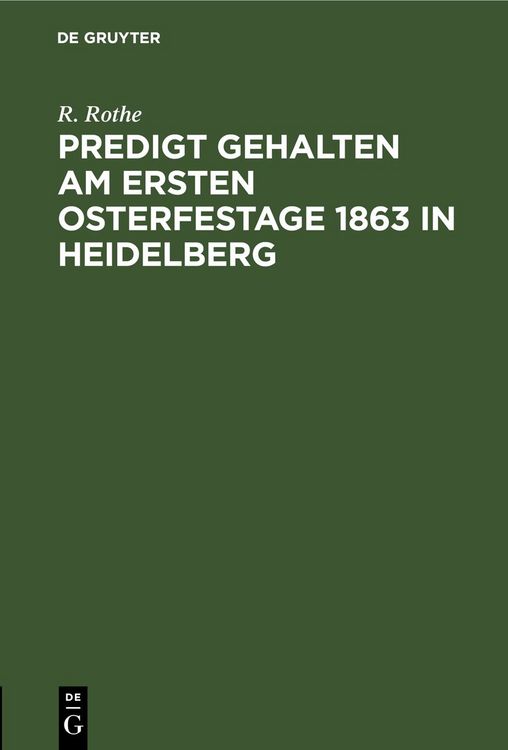 Produktbild: Predigt gehalten am ersten Osterfestage 1863 in Heidelberg