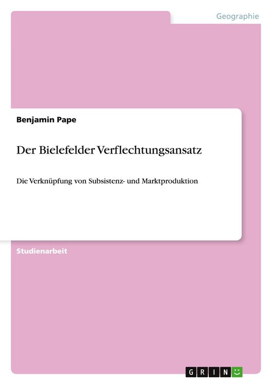 Produktbild: Der Bielefelder Verflechtungsansatz