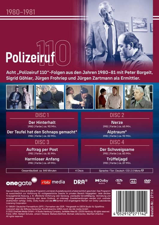 Produktbild: Polizeiruf 110 - Box 9 (DDR TV-Archiv) mit Sammelr&uuml;cken [4 DVDs]