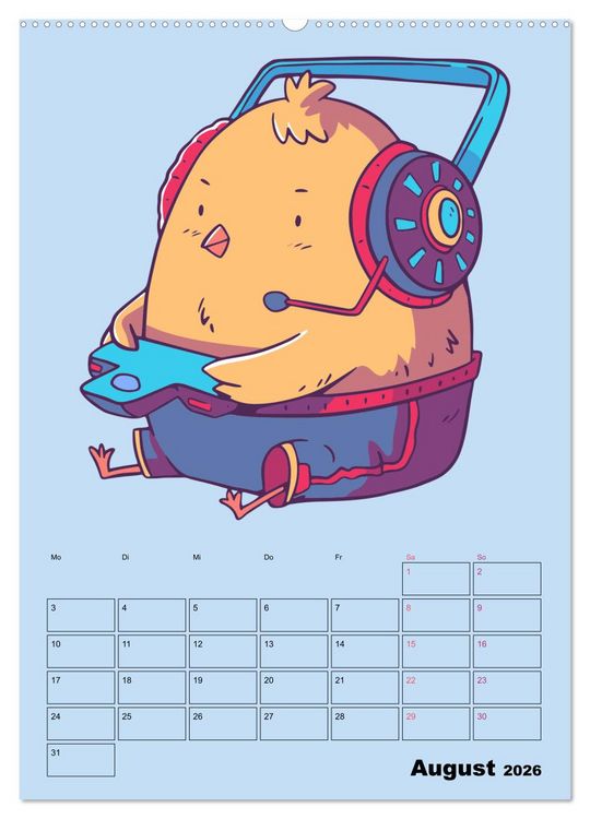 Produktbild: Lustige Gamer Tiere (Wandkalender 2026 DIN A2 hoch), CALVENDO Monatskalender