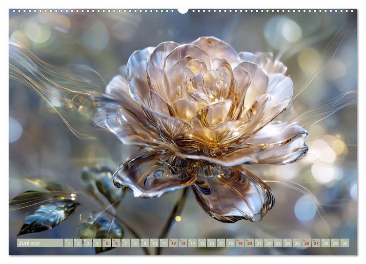 Produktbild: Luminous Garden. Wo Biologie und KI verschmelzen (hochwertiger Premium Wandkalender 2027 DIN A2 quer), Kunstdruck in Hochglanz