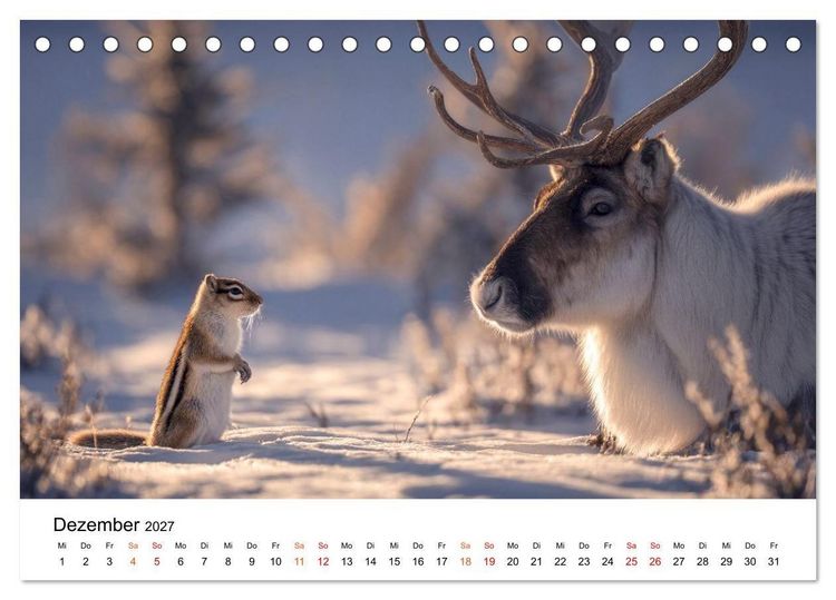 Produktbild: Beste Freunde - ein tierisch buntes Miteinander (Tischkalender 2027 DIN A5 quer), CALVENDO Monatskalender