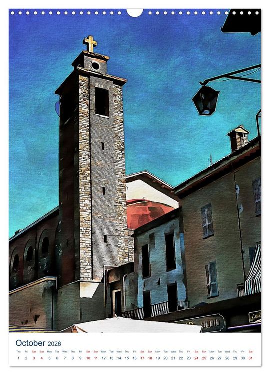 Produktbild: Umbrian Bell Towers (Wall Calendar 2026 DIN A3 portrait), CALVENDO 12 Month Wall Calendar