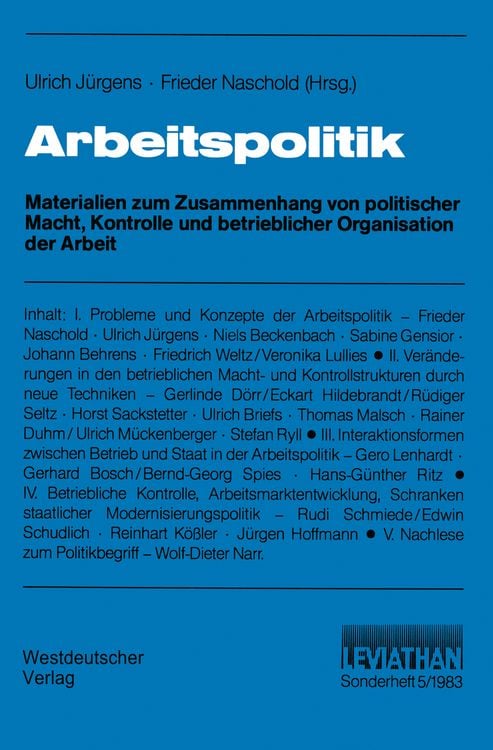 Produktbild: Arbeitspolitik