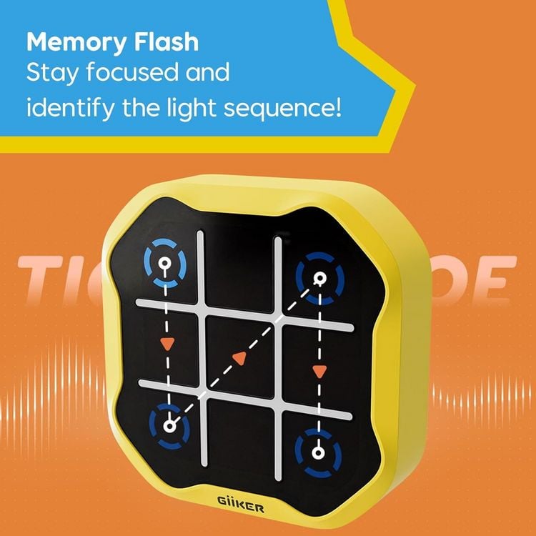 Produktbild: GiiKER Tic Tac Toe Bolt Elektronisches 3-in-1 Puzzle-Handheld-Spielkonsole, Logikspiel f&uuml;r Kinder und Erwachsene, gr&uuml;n