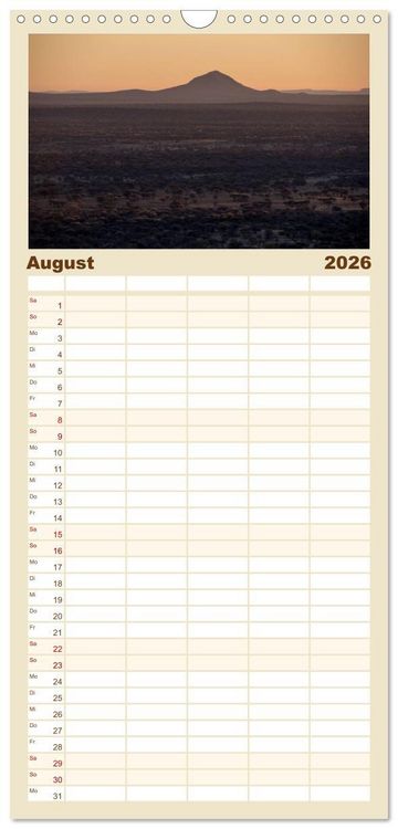 Produktbild: Familienplaner 2026 - Namibia - Sehnsucht der Ferne mit 5 Spalten (Wandkalender, 21 x 45 cm) CALVENDO
