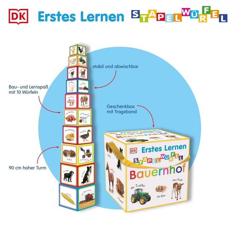 Produktbild: Erstes Lernen Stapelw&uuml;rfel. Bauernhof
