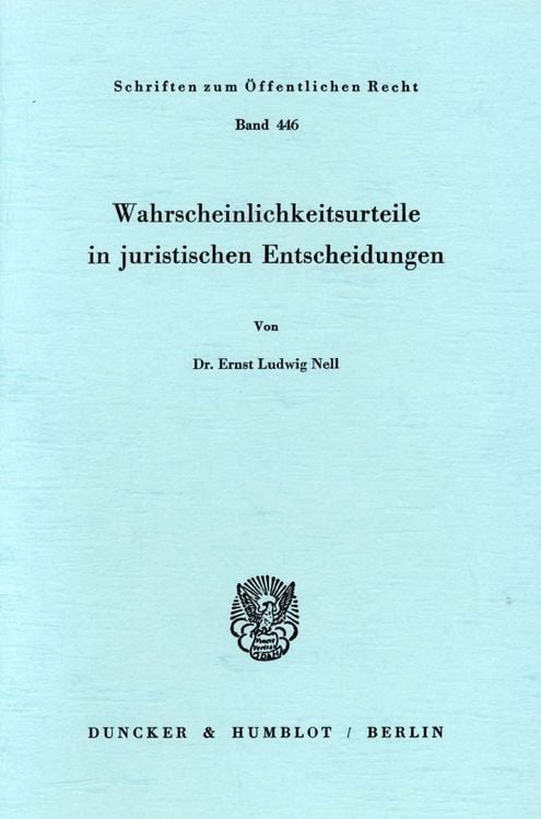 Produktbild: Wahrscheinlichkeitsurteile in juristischen Entscheidungen.