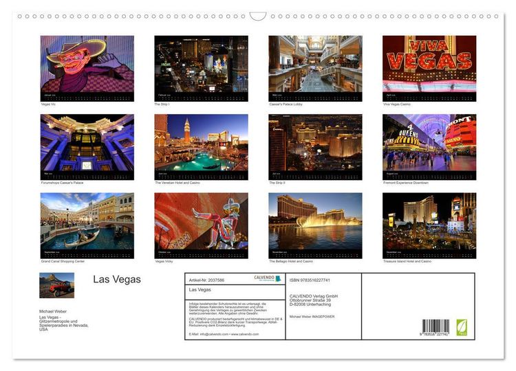 Produktbild: Las Vegas (Wandkalender 2026 DIN A2 quer), CALVENDO Monatskalender