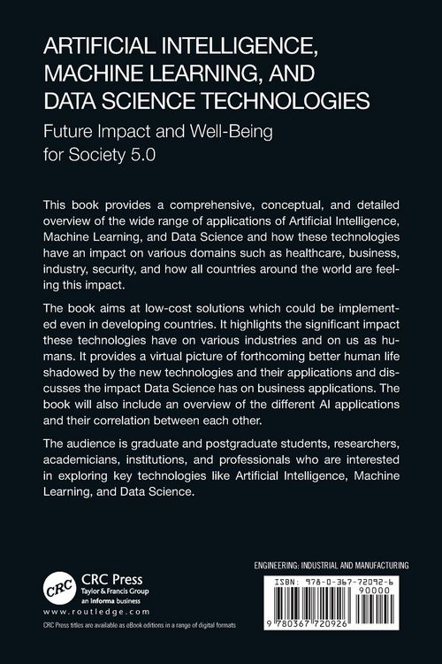 Produktbild: Artificial Intelligence, Machine Learning, and Data Science Technologies