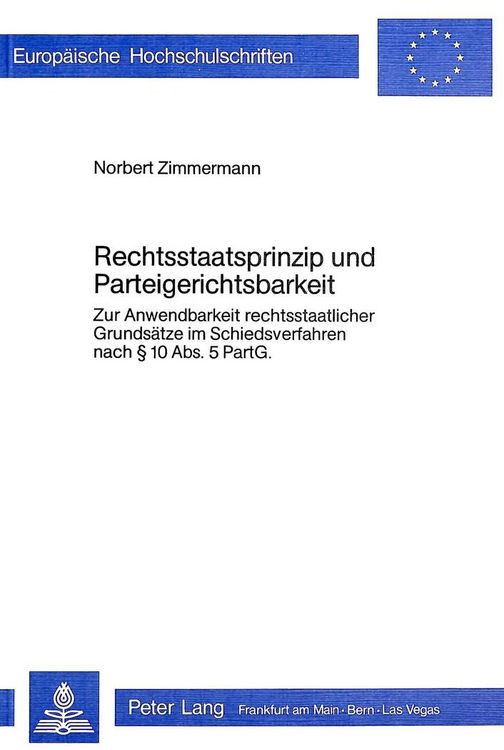Produktbild: Rechtsstaatsprinzip und Parteigerichtsbarkeit