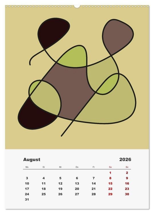 Produktbild: FormArt - Linien und Farben (Wandkalender 2026 DIN A2 hoch), CALVENDO Monatskalender