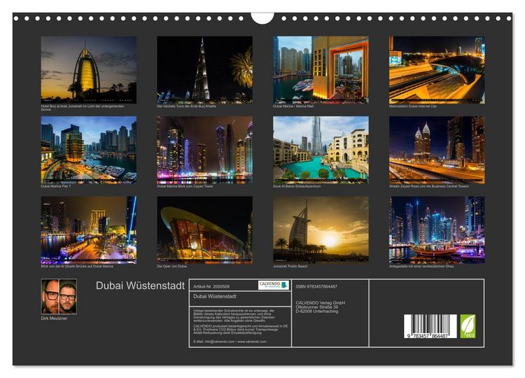 Produktbild: Dubai W&uuml;stenstadt (Wandkalender 2026 DIN A3 quer), CALVENDO Monatskalender