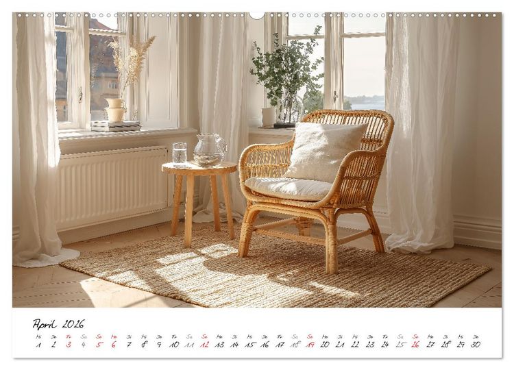 Produktbild: Scandi Interiors - Skandinavisches Wohngl&uuml;ck f&uuml;r Zuhause (Wandkalender 2026 DIN A2 quer), CALVENDO Monatskalender