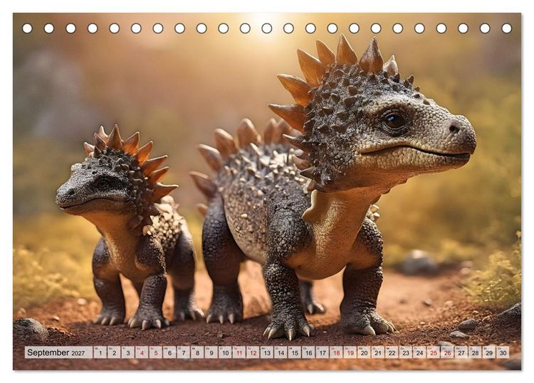 Produktbild: Pr&auml;historische Kinderstube - niedliche Tierkinder der Urzeit (Tischkalender 2027 DIN A5 quer), CALVENDO Monatskalender