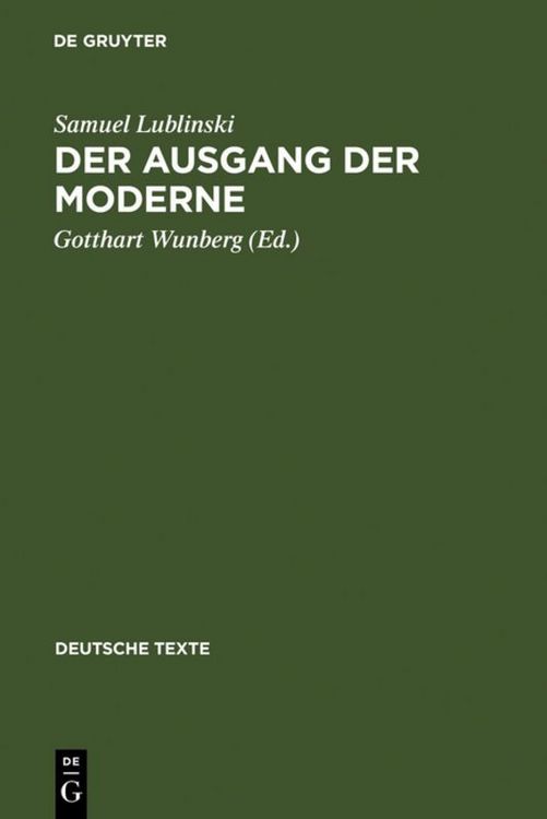 Produktbild: Der Ausgang der Moderne