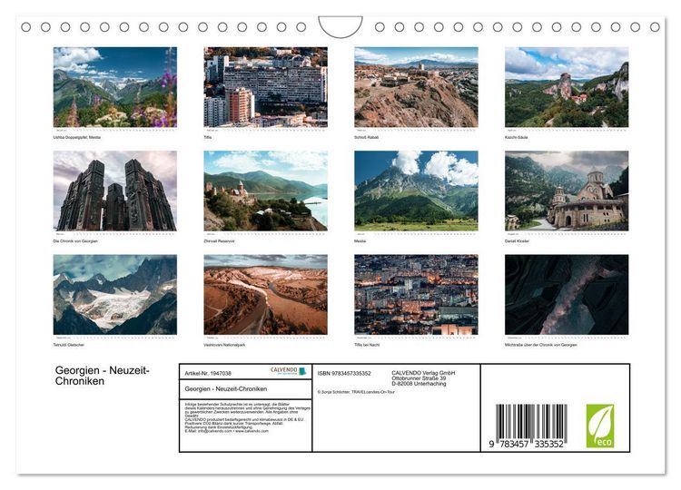 Produktbild: Georgien - Neuzeit-Chroniken (Wandkalender 2026 DIN A4 quer), CALVENDO Monatskalender