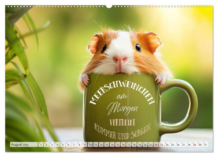Produktbild: Meerschweinchen LUSTIG DURCHS JAHR (hochwertiger Premium Wandkalender 2026 DIN A2 quer), Kunstdruck in Hochglanz
