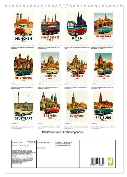 Produktbild: Stadtbilder und Stra&szlig;enlegenden (Wandkalender 2027 DIN A3 hoch), CALVENDO Monatskalender