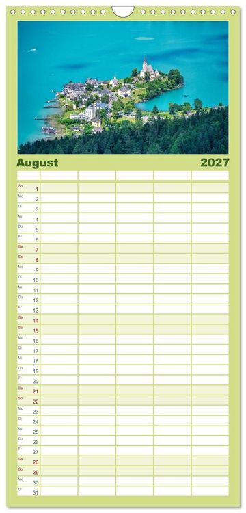 Produktbild: Familienplaner 2027 - Rund um den W&ouml;rthersee in &Ouml;sterreich mit 5 Spalten (Wandkalender, 21 x 45 cm) CALVENDO