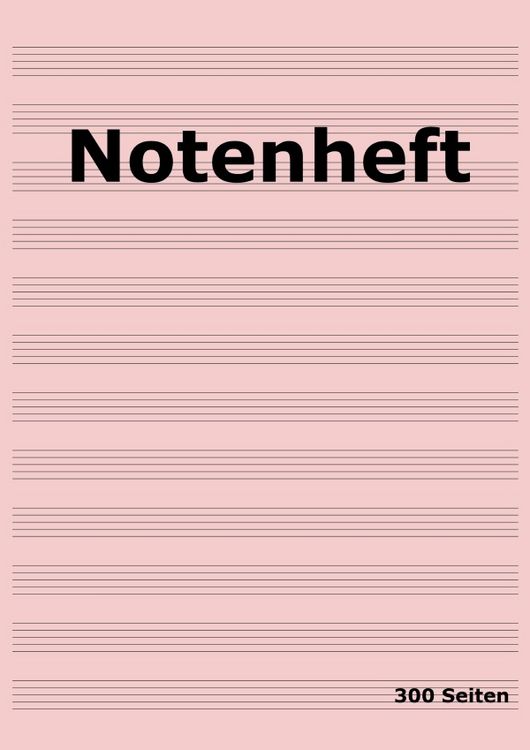 Produktbild: Notenheft: DIN A4 Notenlinienheft | 300 Seiten mit 12 Notenzeilen / Systeme pro Blatt | Papier 90g/m&sup2; | Musikheft mit Notenlinien