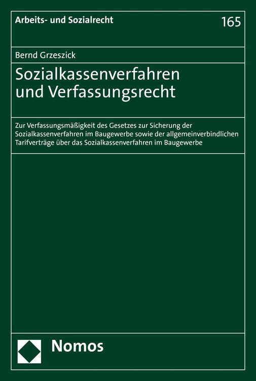 Produktbild: Sozialkassenverfahren und Verfassungsrecht