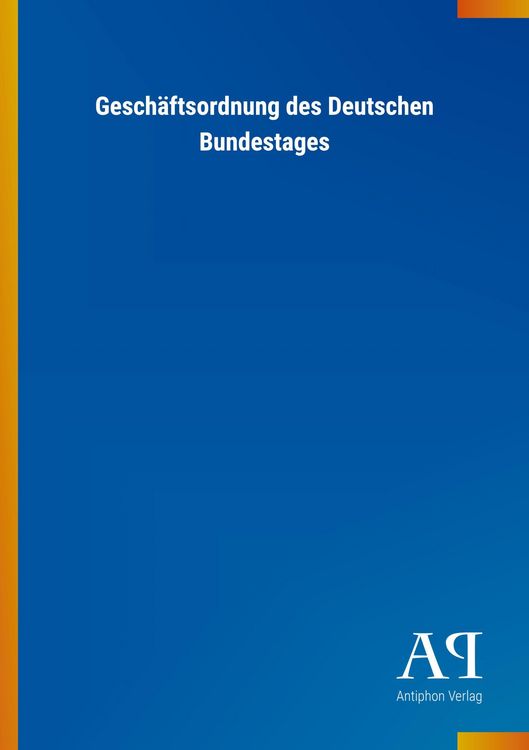 Produktbild: Gesch&auml;ftsordnung des Deutschen Bundestages