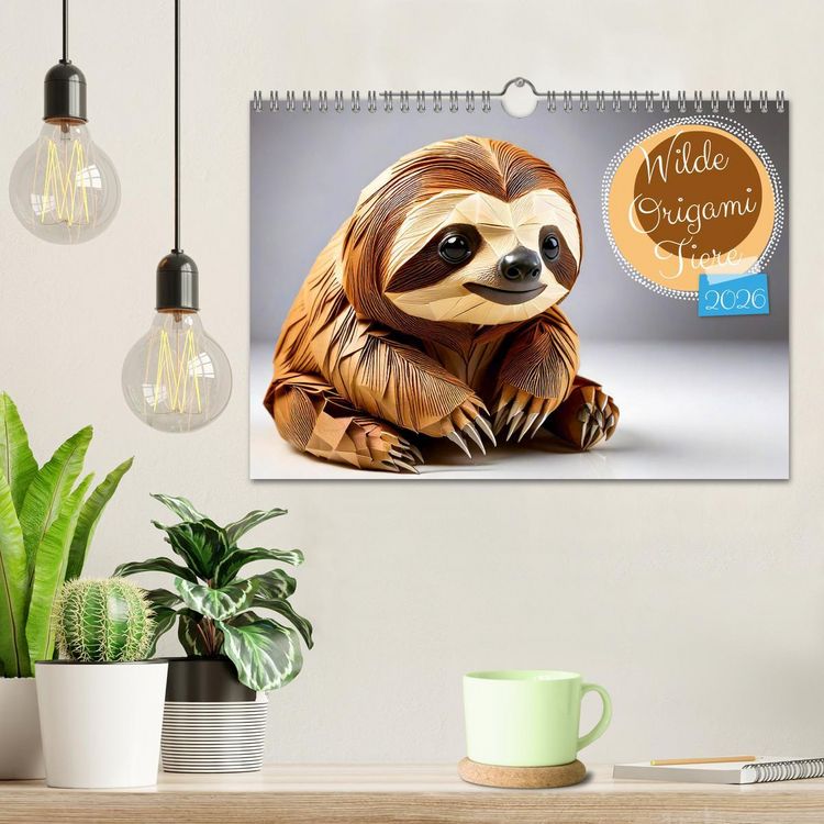 Produktbild: Wilde Origami Tiere (Wandkalender 2026 DIN A4 quer), CALVENDO Monatskalender