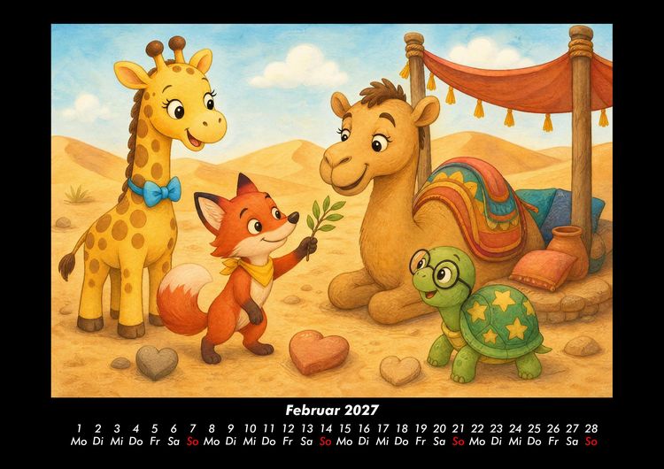 Produktbild: W&uuml;sten-Abenteuer mit Nala, Finn & Taz 2027 Fotokalender DIN A3