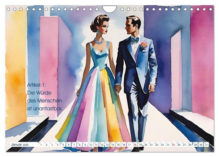 Produktbild: Unsere Grundrechte (Wandkalender 2026 DIN A4 quer), CALVENDO Monatskalender