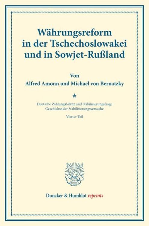 Produktbild: W&auml;hrungsreform in der Tschechoslowakei und in Sowjet-Ru&szlig;land.