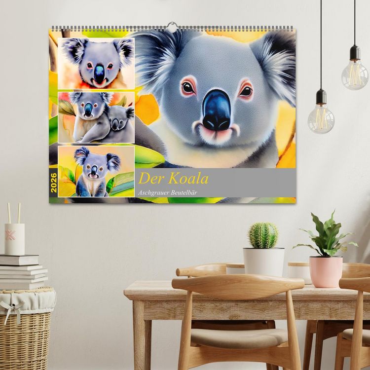 Produktbild: Der Koala 2026. Aschgrauer Beutelb&auml;r (Wandkalender 2026 DIN A2 quer), CALVENDO Monatskalender