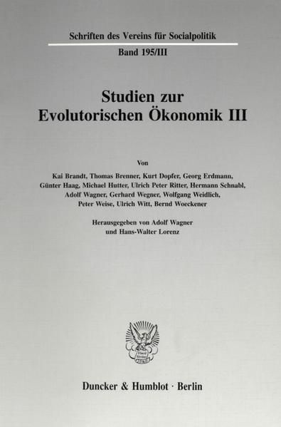Produktbild: Studien zur Evolutorischen &Ouml;konomik III.