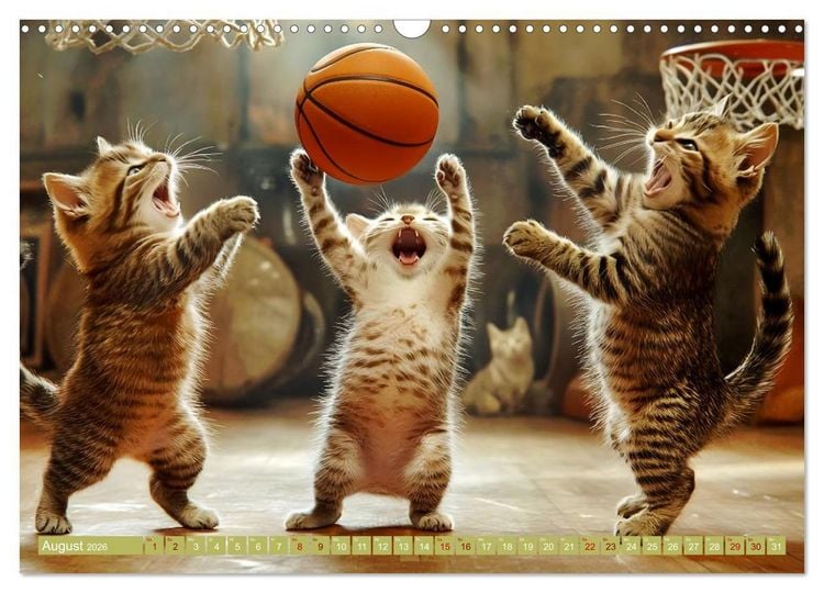 Produktbild: Lustige Sportarten f&uuml;r Katzen (Wandkalender 2026 DIN A3 quer), CALVENDO Monatskalender