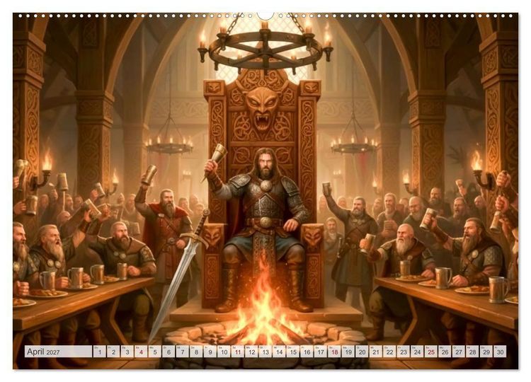 Produktbild: Beowulf &ndash; Die Saga des Drachenbezwingers (Wandkalender 2027 DIN A2 quer), CALVENDO Monatskalender