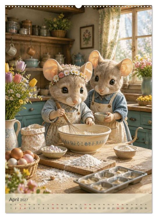 Produktbild: Die kleinen Freuden der M&auml;use (hochwertiger Premium Wandkalender 2027 DIN A2 hoch), Kunstdruck in Hochglanz