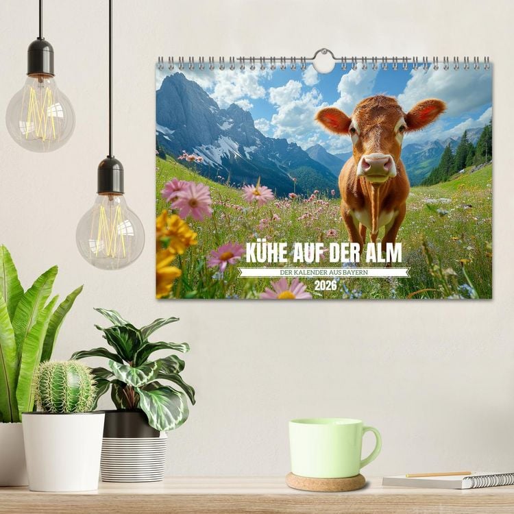 Produktbild: K&Uuml;HE AUF DER ALM &ndash; Der Kalender aus Bayern (Wandkalender 2026 DIN A4 quer), CALVENDO Monatskalender