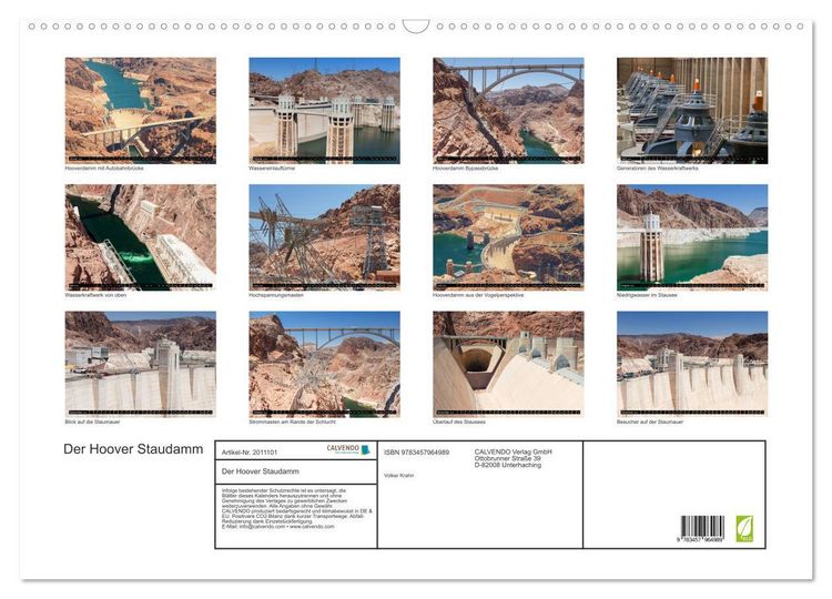 Produktbild: Der Hoover Staudamm (Wandkalender 2026 DIN A2 quer), CALVENDO Monatskalender