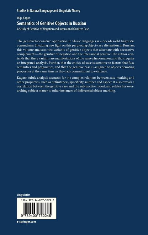 Produktbild: Semantics of Genitive Objects in Russian