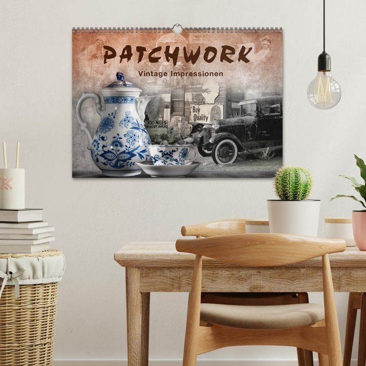 Produktbild: Patchwork - Vintage Impressionen (Wandkalender 2026 DIN A3 quer), CALVENDO Monatskalender
