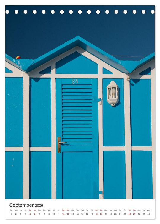 Produktbild: Rimini beach Umbrellas and cabins (Desk Calendar 2026 DIN A5 portrait), CALVENDO 12 Month DeskCalendar
